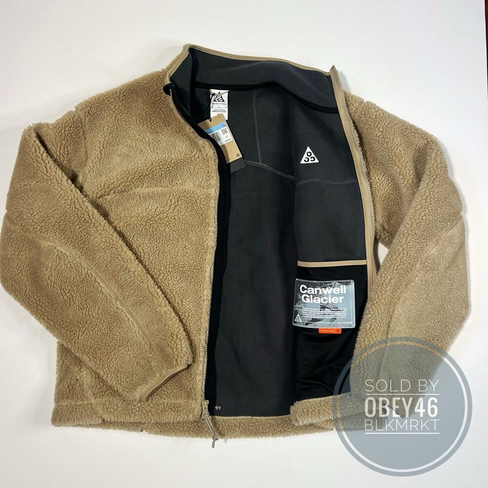 Nike ACG Full Zip Up Canwell Glacier Jacket Khaki Beige FV8653-247 Size M - Picture 4 of 6
